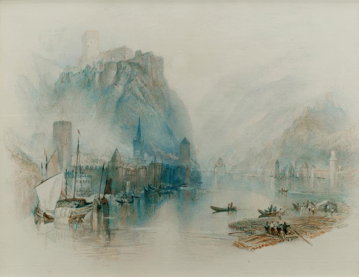 Burgen am Rhein (det befästa Rhen) av Joseph Mallord William Turner