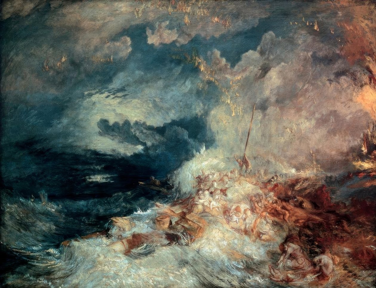 Eld till sjöss av Joseph Mallord William Turner