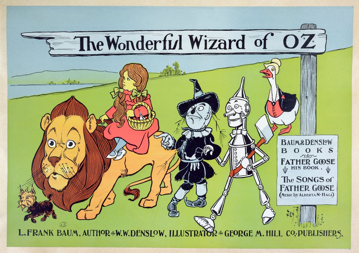 Den underbara trollkarlen från Oz och fader gås, ca 1900 av William Wallace Denslow