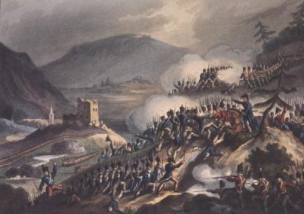 Slaget vid Castalla, 13 april 1813 graverad av Thomas Sutherland (f.c.1785), 1813 av William after Heath