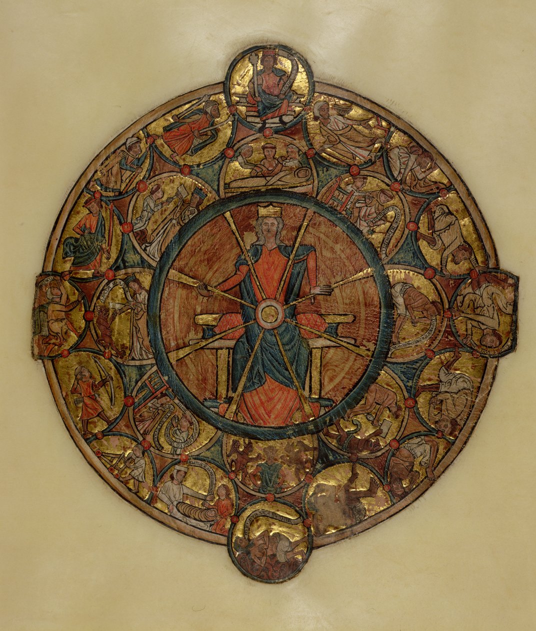 Ms 330.4 The Wheel of Fortune, c,1240 av William de Brailes  