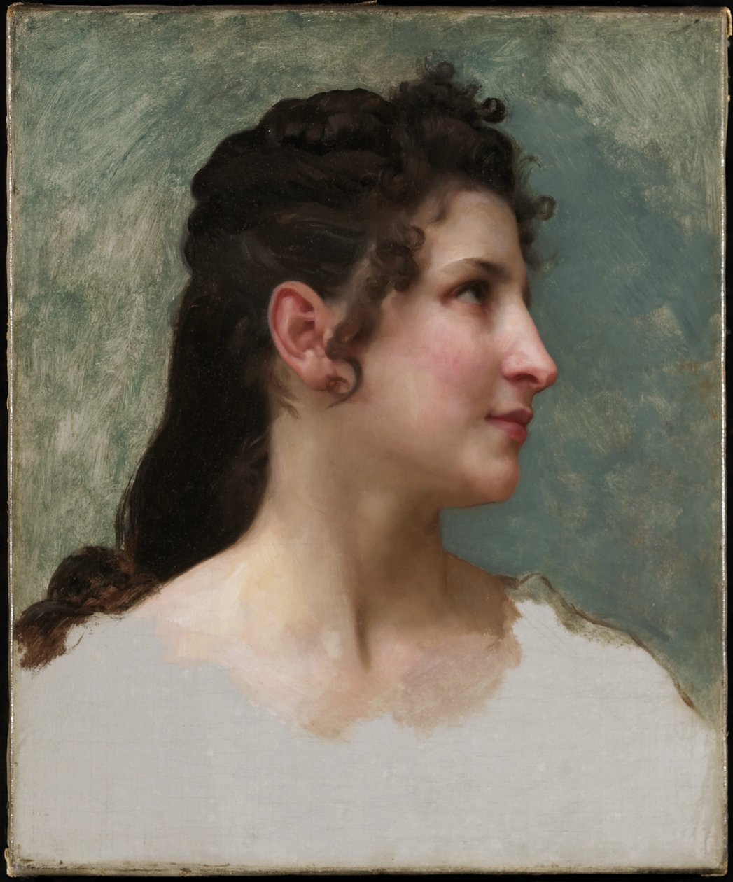 Study of a Girls Head, c.1890 av William Adolphe Bouguereau