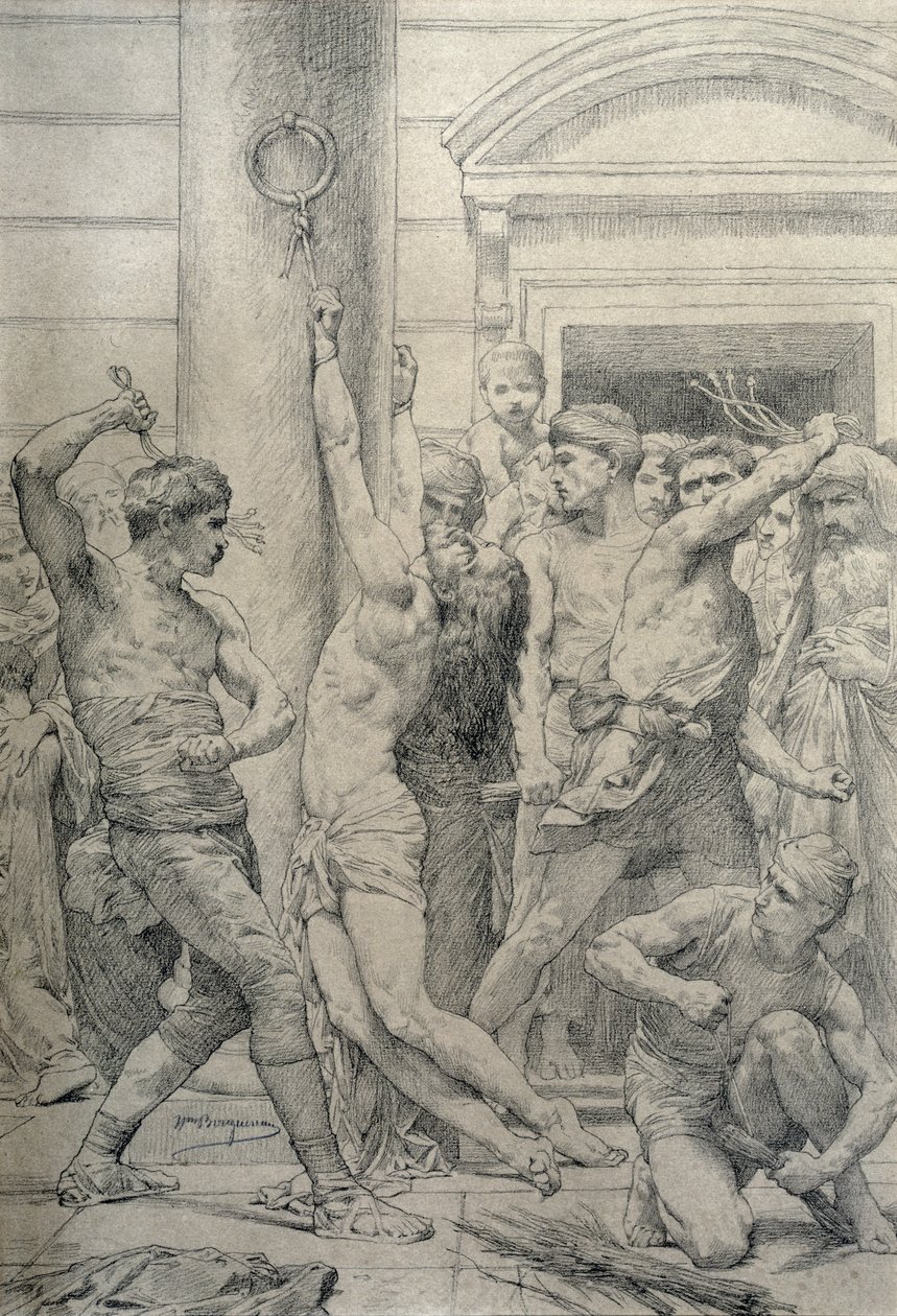 The Flagelation of Christ, ca 1881 (kol på papper) av William Adolphe Bouguereau