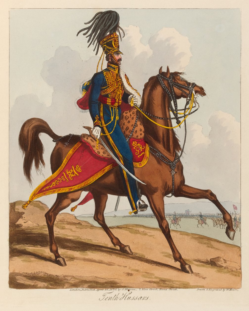 Tionde husarer av William (after) Heath