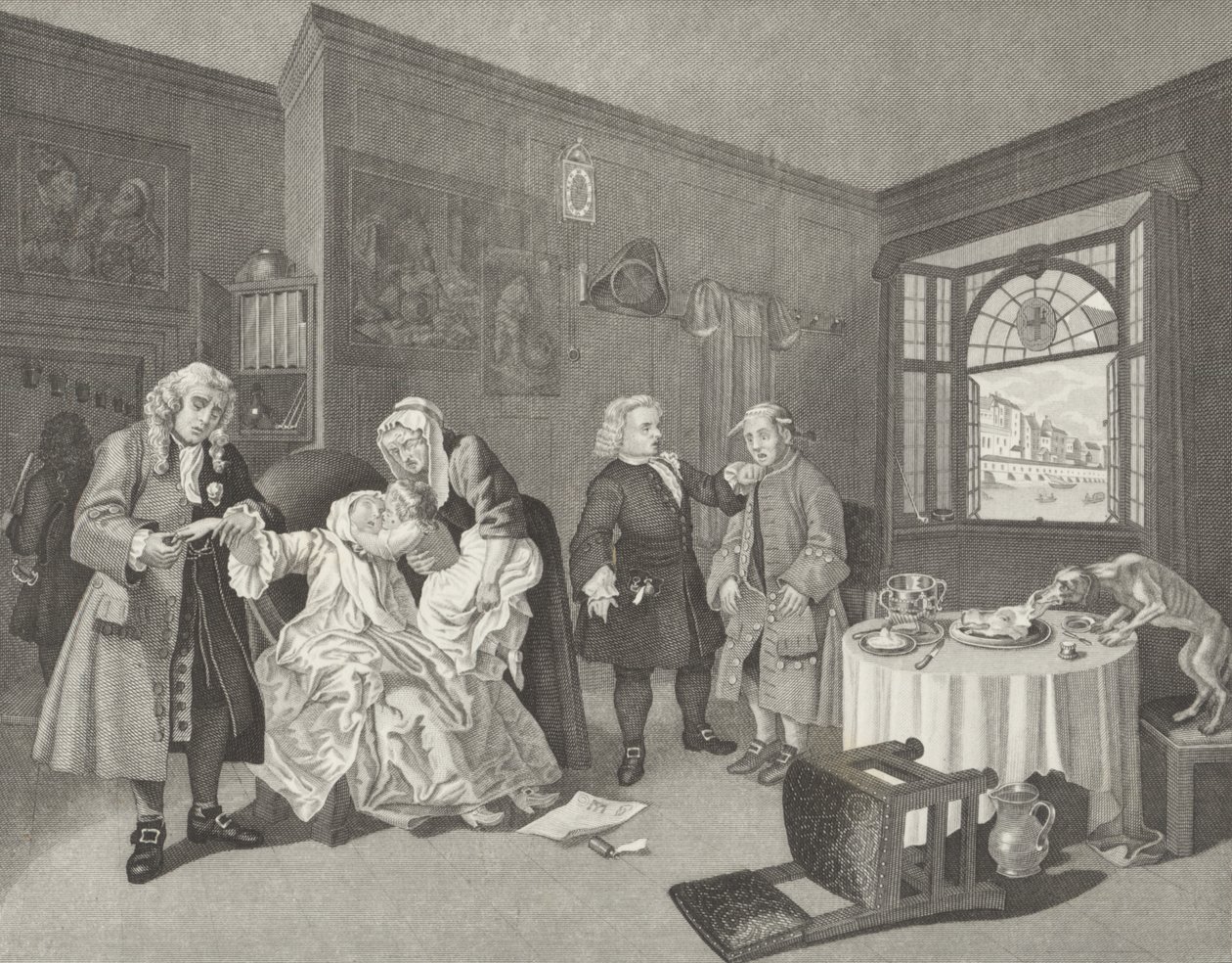 Äktenskap a la Mode av William (after) Hogarth