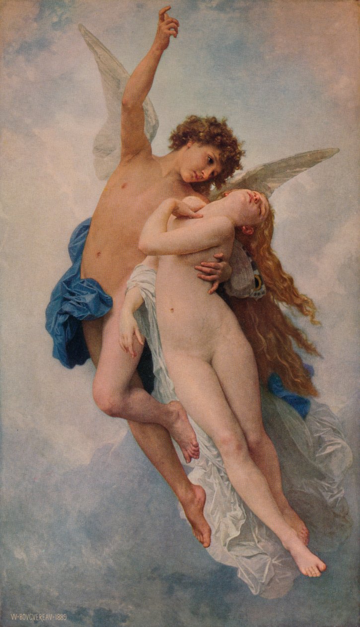 Amor och psyke, 1889, 1938 av William Adolphe Bouguereau