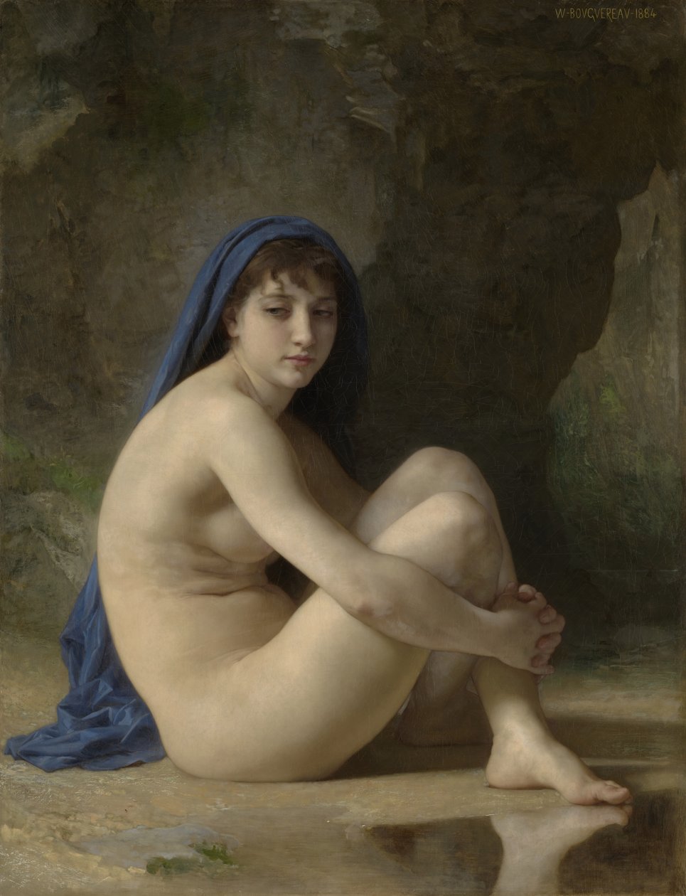 Sittande naken, 1884 av William Adolphe Bouguereau