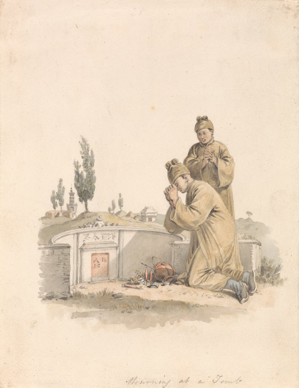 Sörjande vid en grav av William Alexander