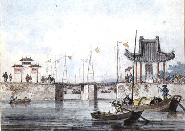 Fartyg nära en sluss av William Alexander