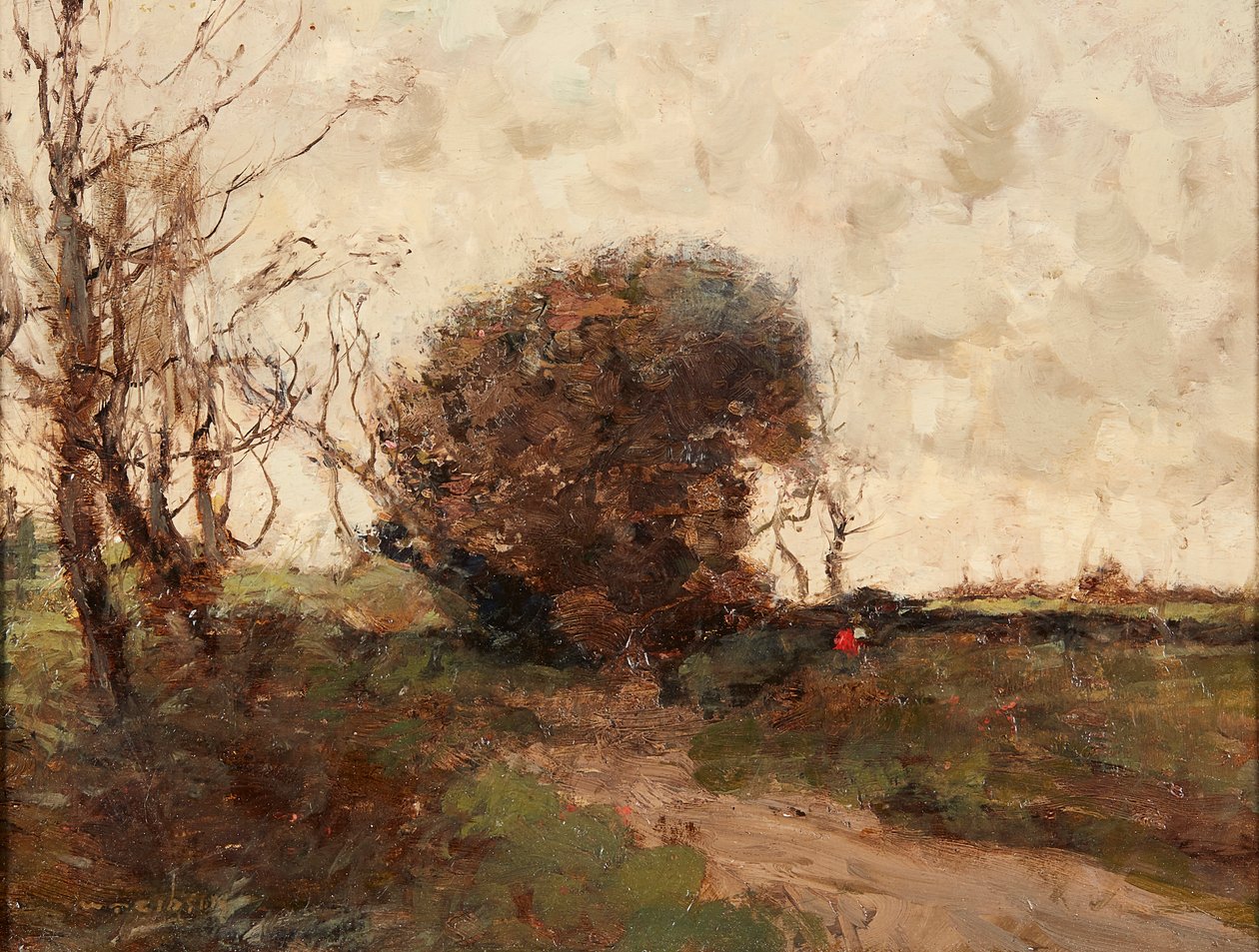 Landskap (olja på panel) av William Alfred Gibson
