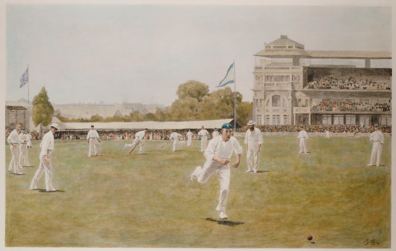 Cricket på Lords av William Barnes (after) Wollen