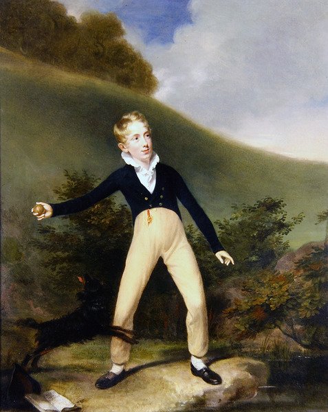 Pojke med boll (olja ombord) av William Beechey