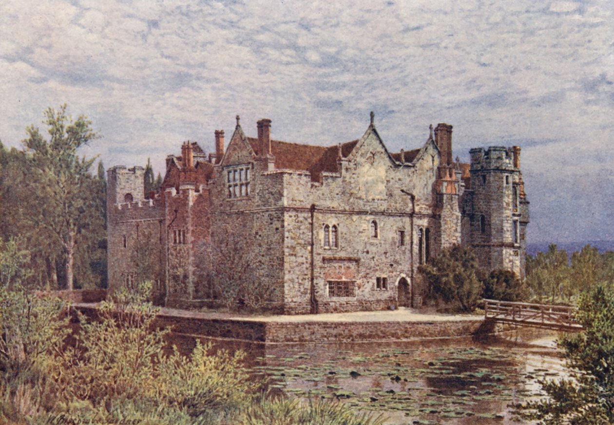 Hever Castle (färglitografi) av William Biscombe Gardner