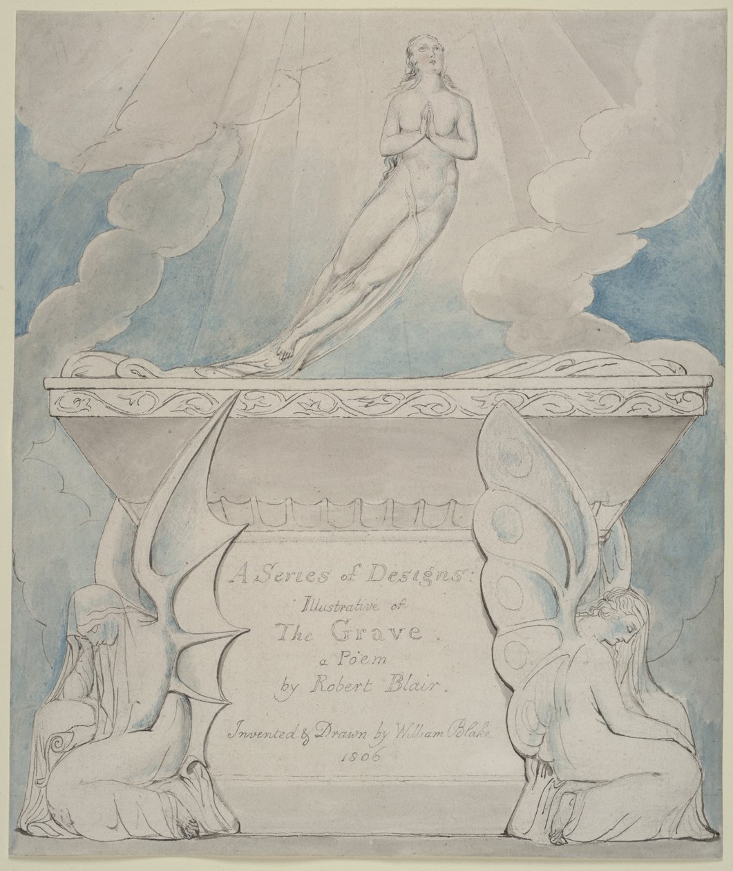 En titelsida för "The Grave" av William Blake