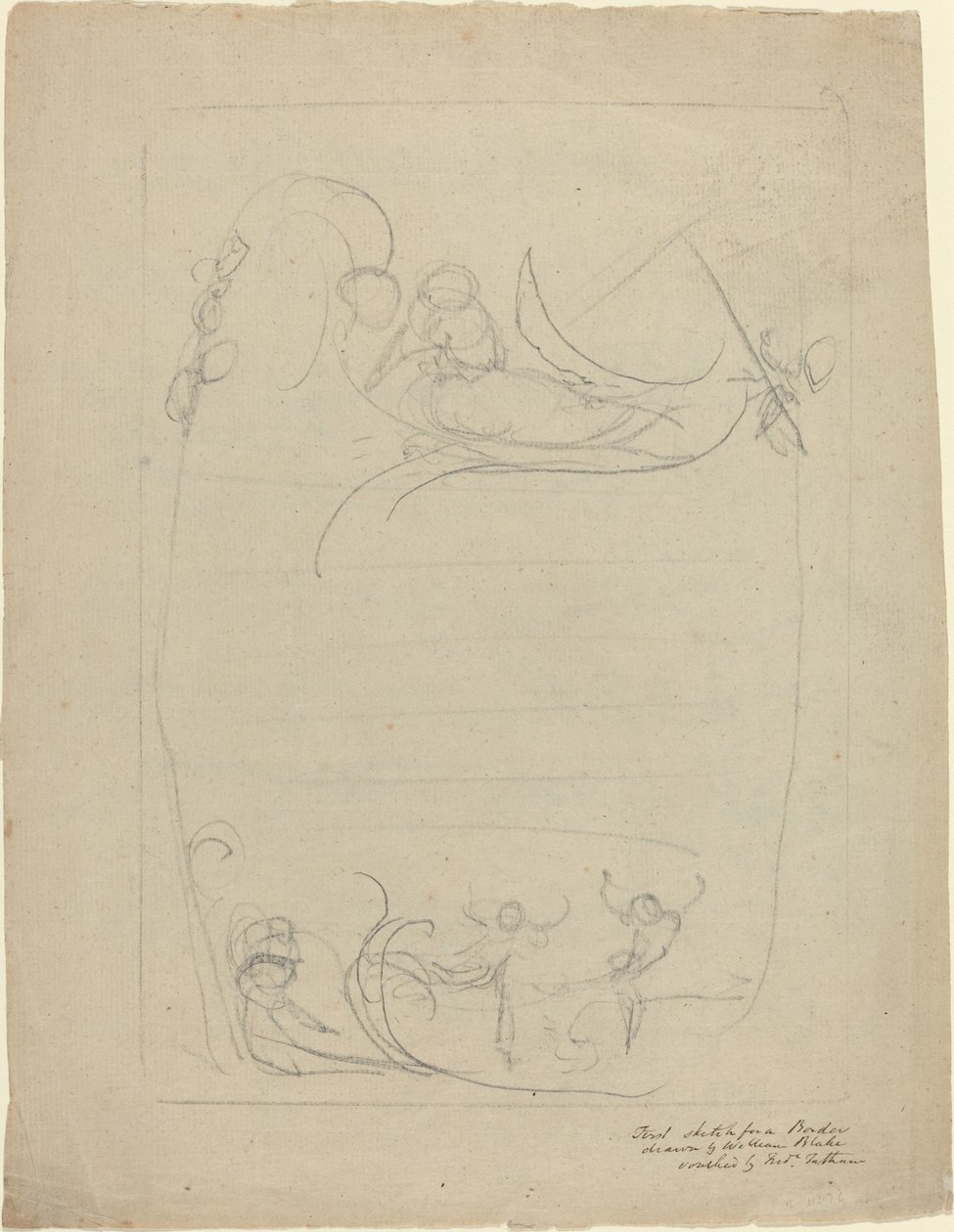 En beväpnad man sporrar en kvinna [recto] av William Blake
