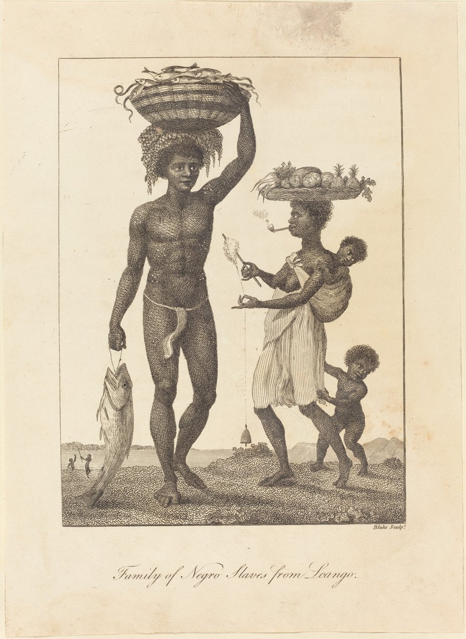 Slavfamilj från Loango, 1793. av William Blake