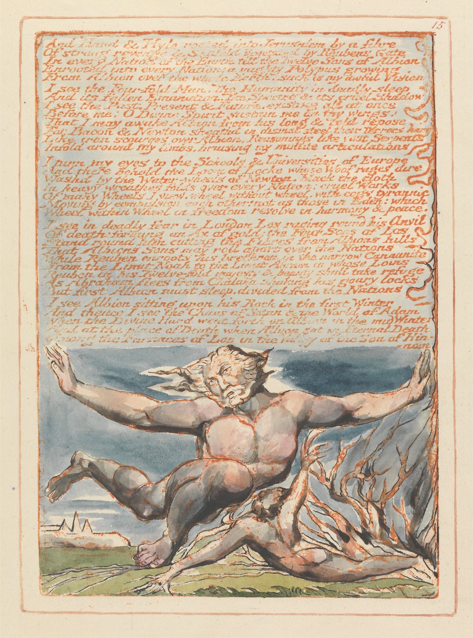 Jerusalem, tallrik 15, och Hand & Hyle .... av William Blake
