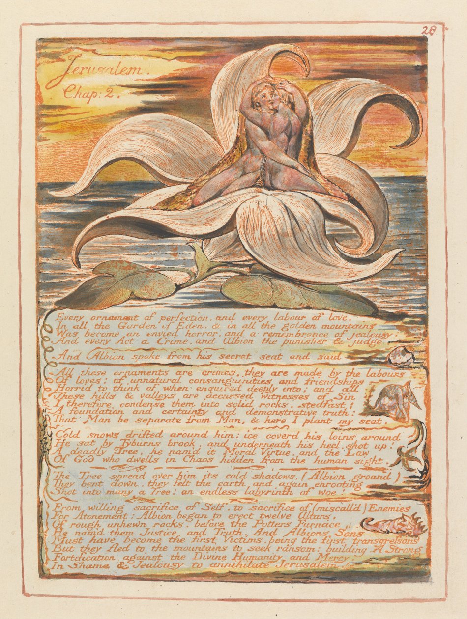 Jerusalem, tallrik 28, Jerusalem, kapitel. 2 .... av William Blake