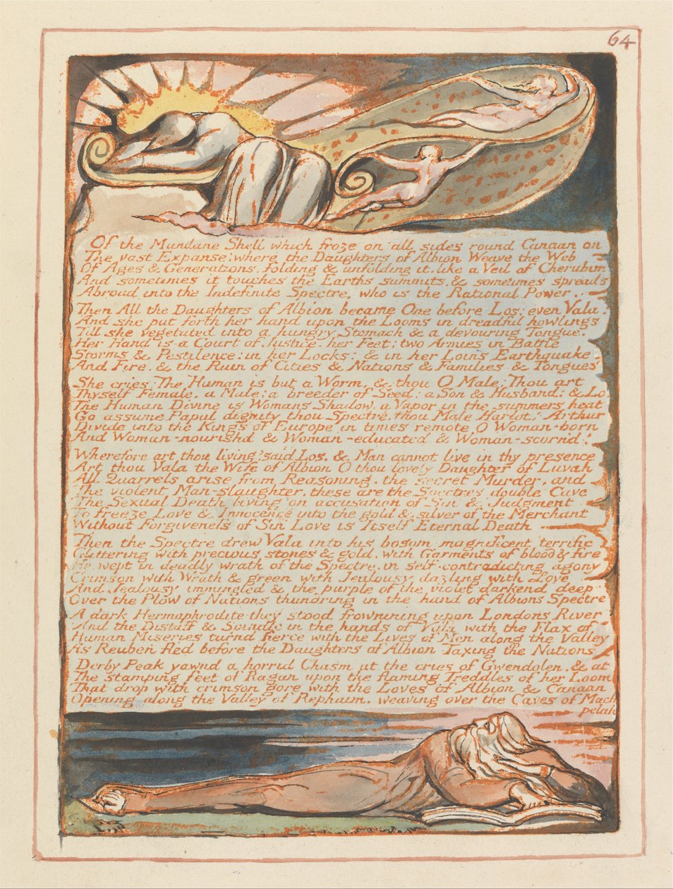 Jerusalem, tallrik 64, av jordens skal .... av William Blake
