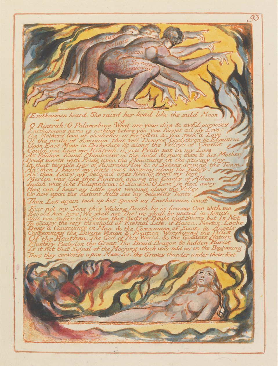 Jerusalem, tavla 93, Enitharmon hörde.... av William Blake