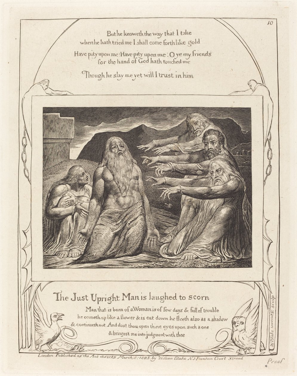 Job tillrättavisad av sina vänner, 1825. av William Blake