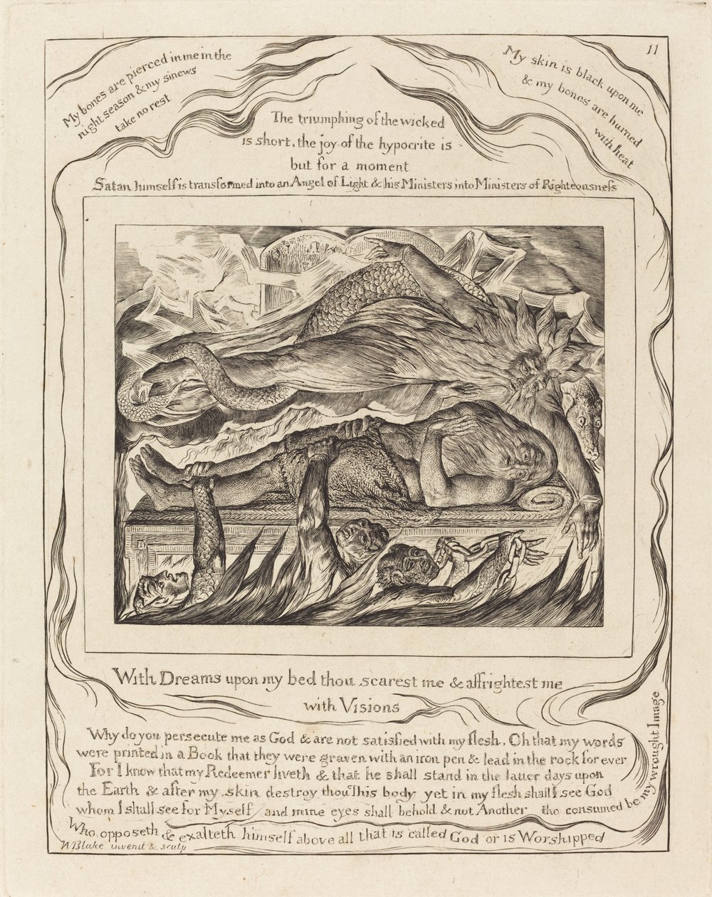 Jobs onda drömmar, 1825. av William Blake