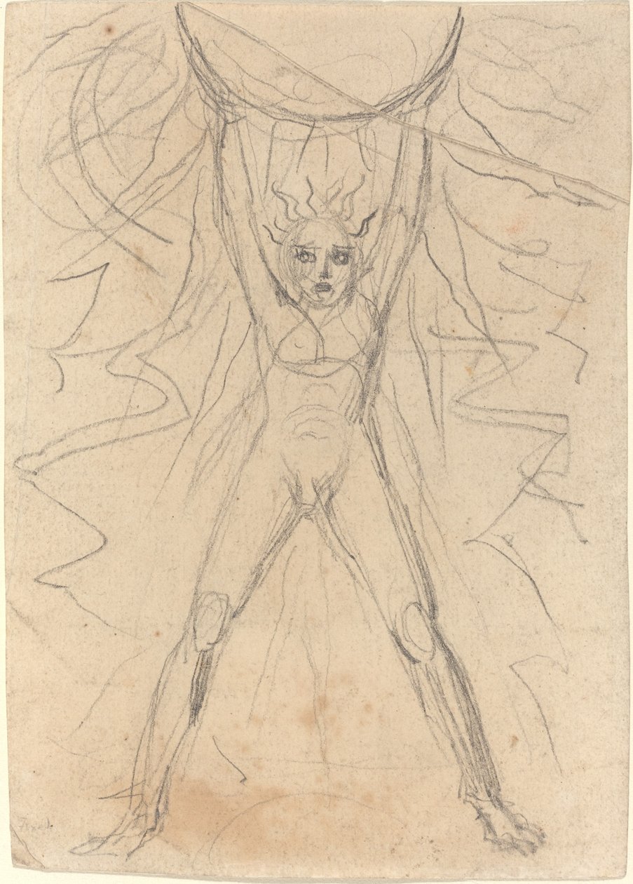 Los Supporting the Sun [recto] av William Blake