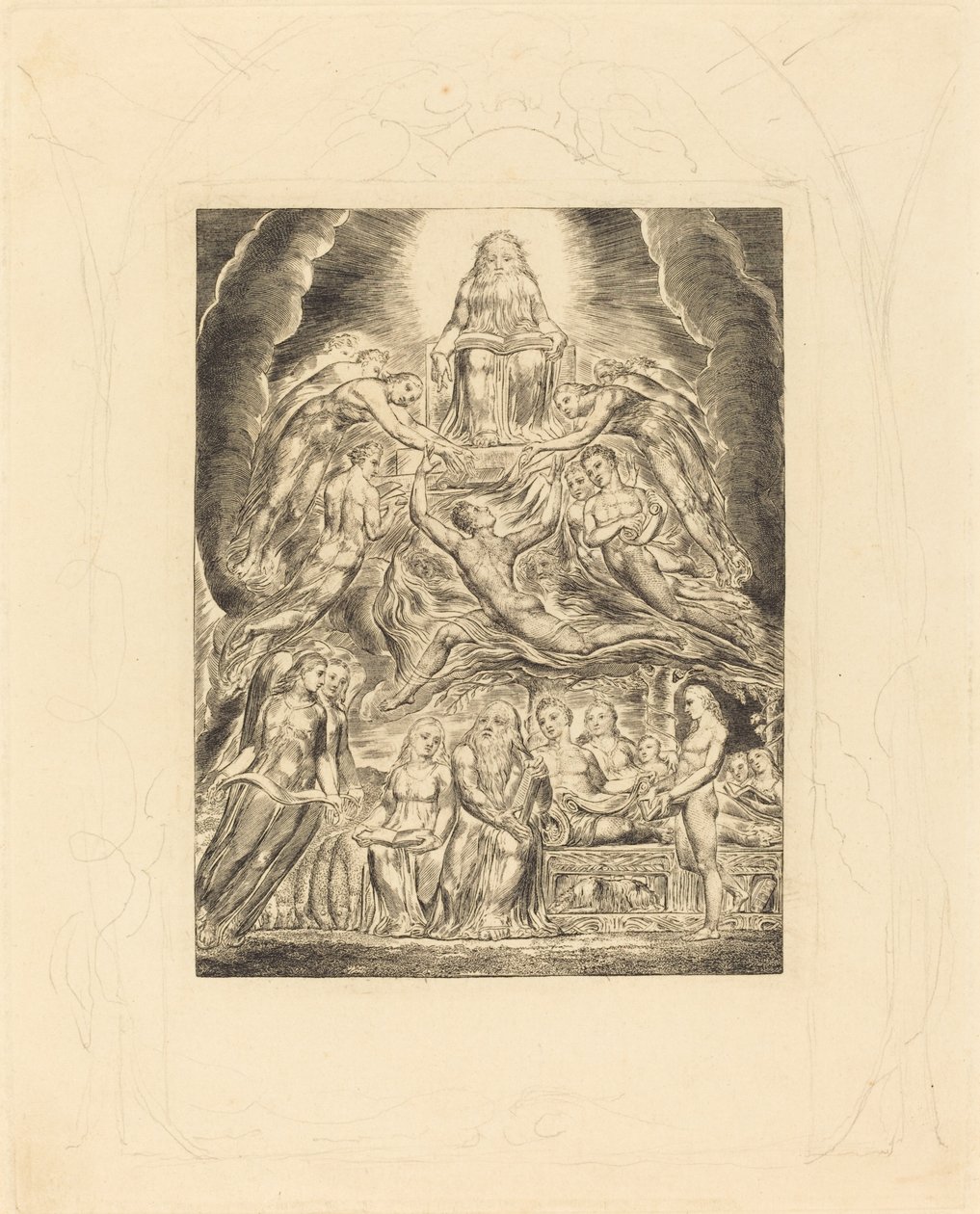 Satan inför Guds tron av William Blake