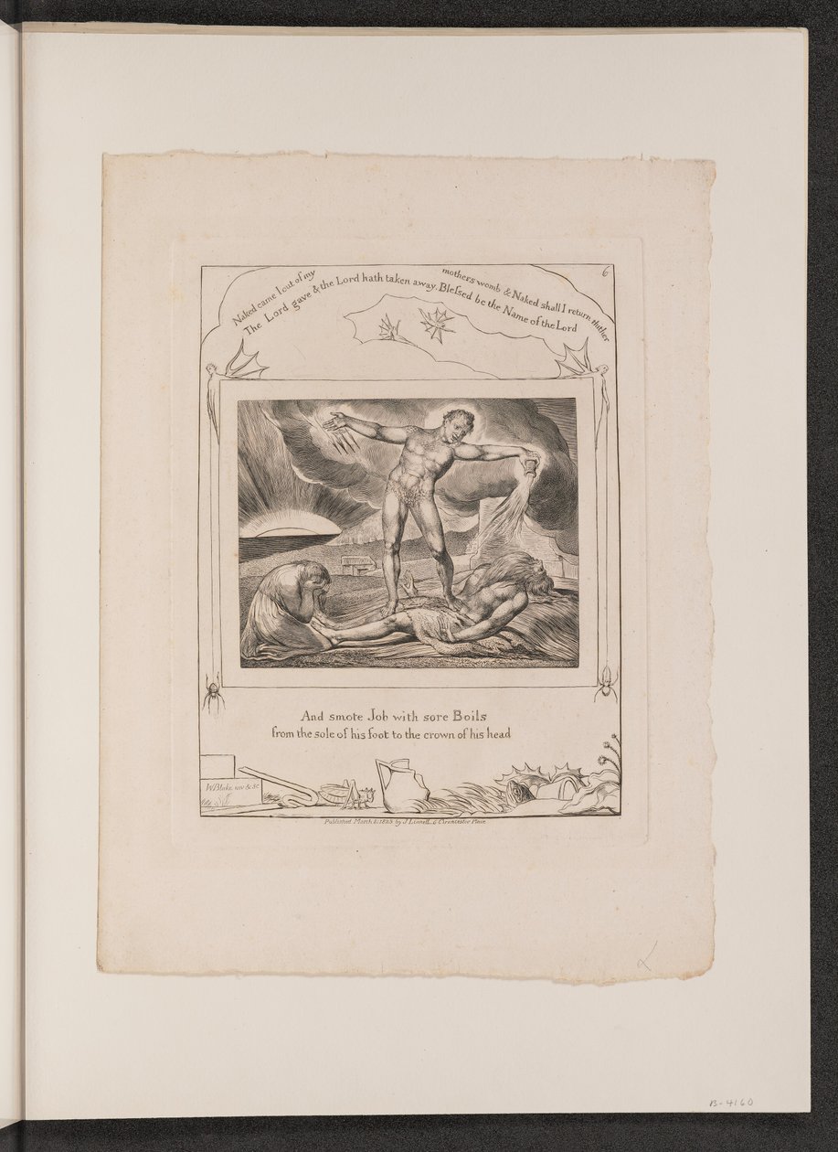 Satan slår jobb med bölder av William Blake