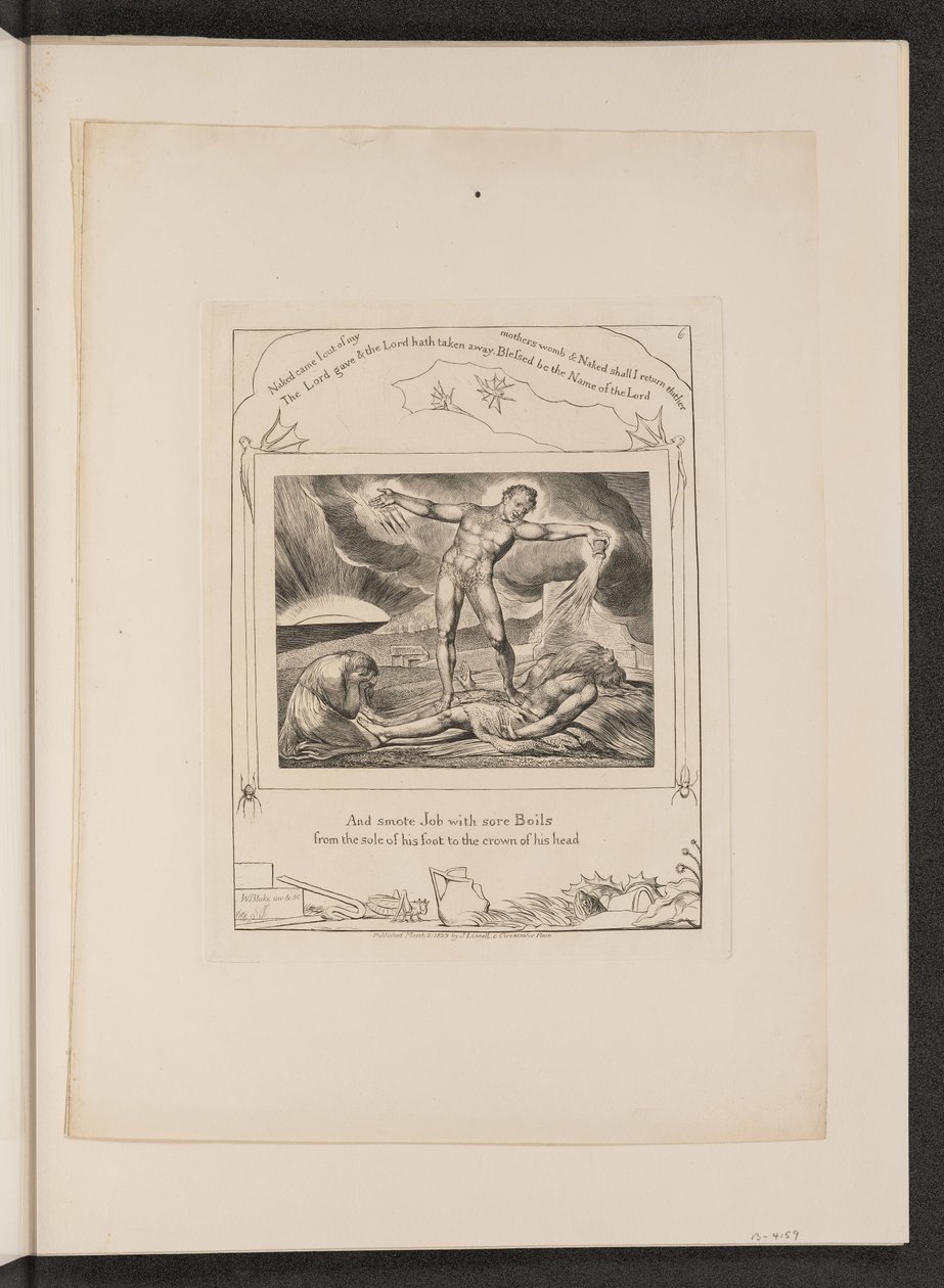 Satan slår jobb med bölder, 1825. av William Blake