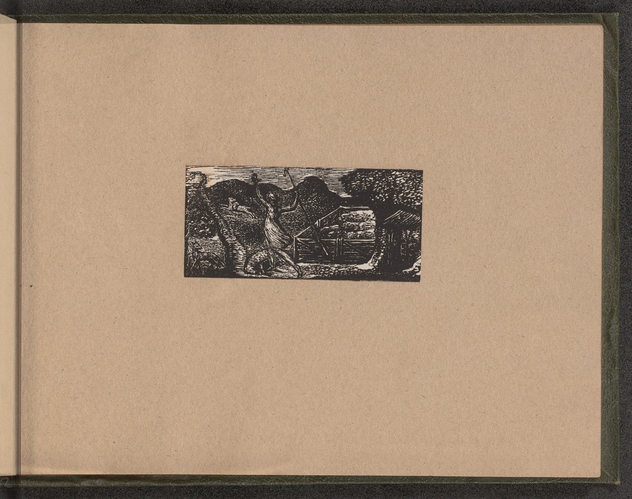 Shepherd Chases away Wolf, 1821. av William Blake