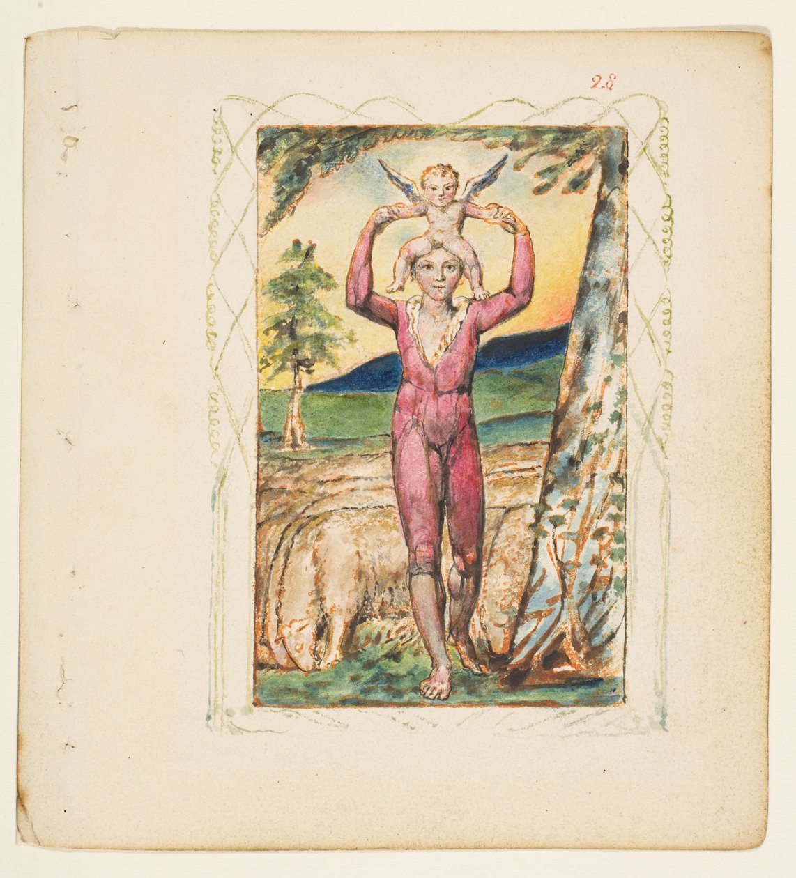 Upplevelselåtar: Frontispice, ca. 1825. av William Blake