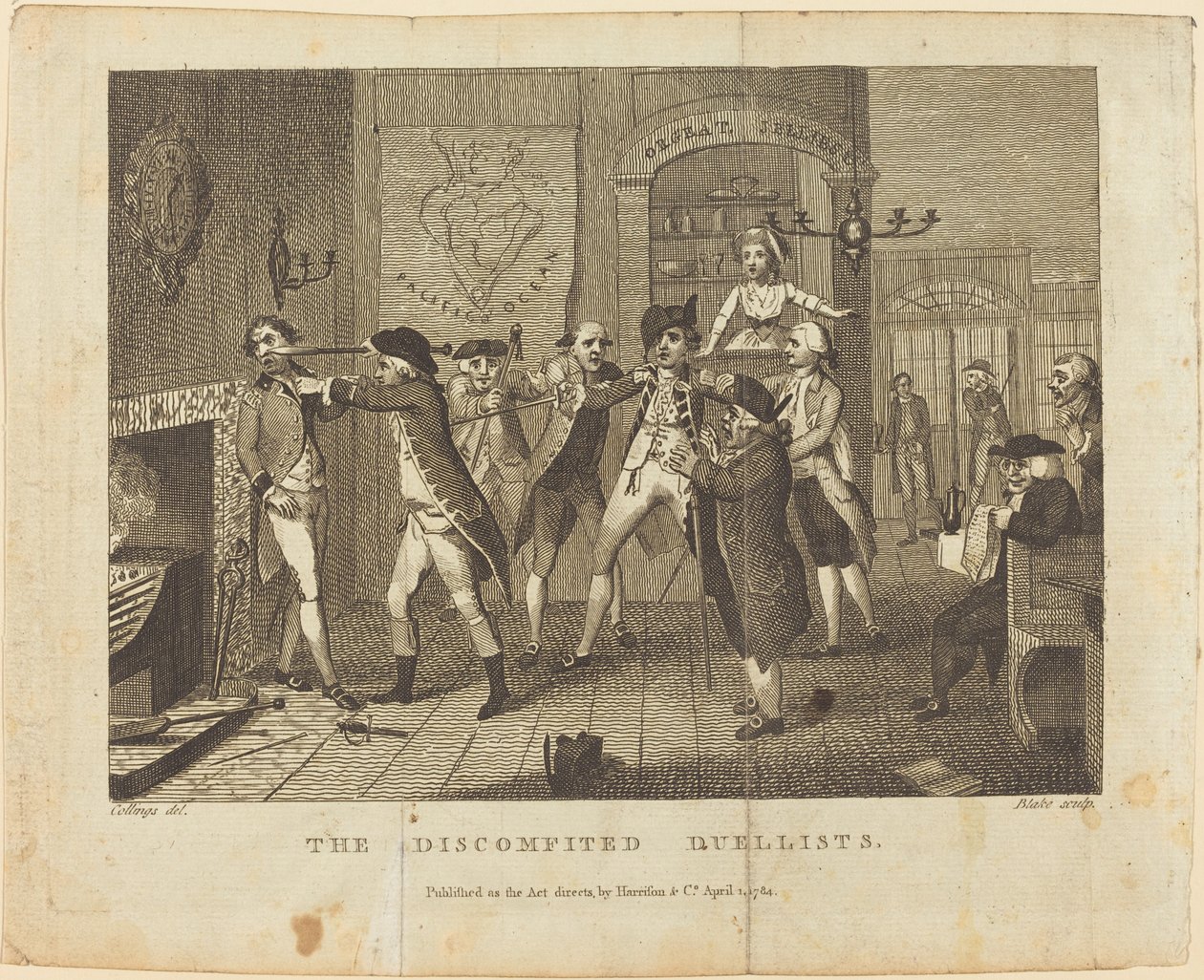 The Discomfited Duellists, 1784. av William Blake