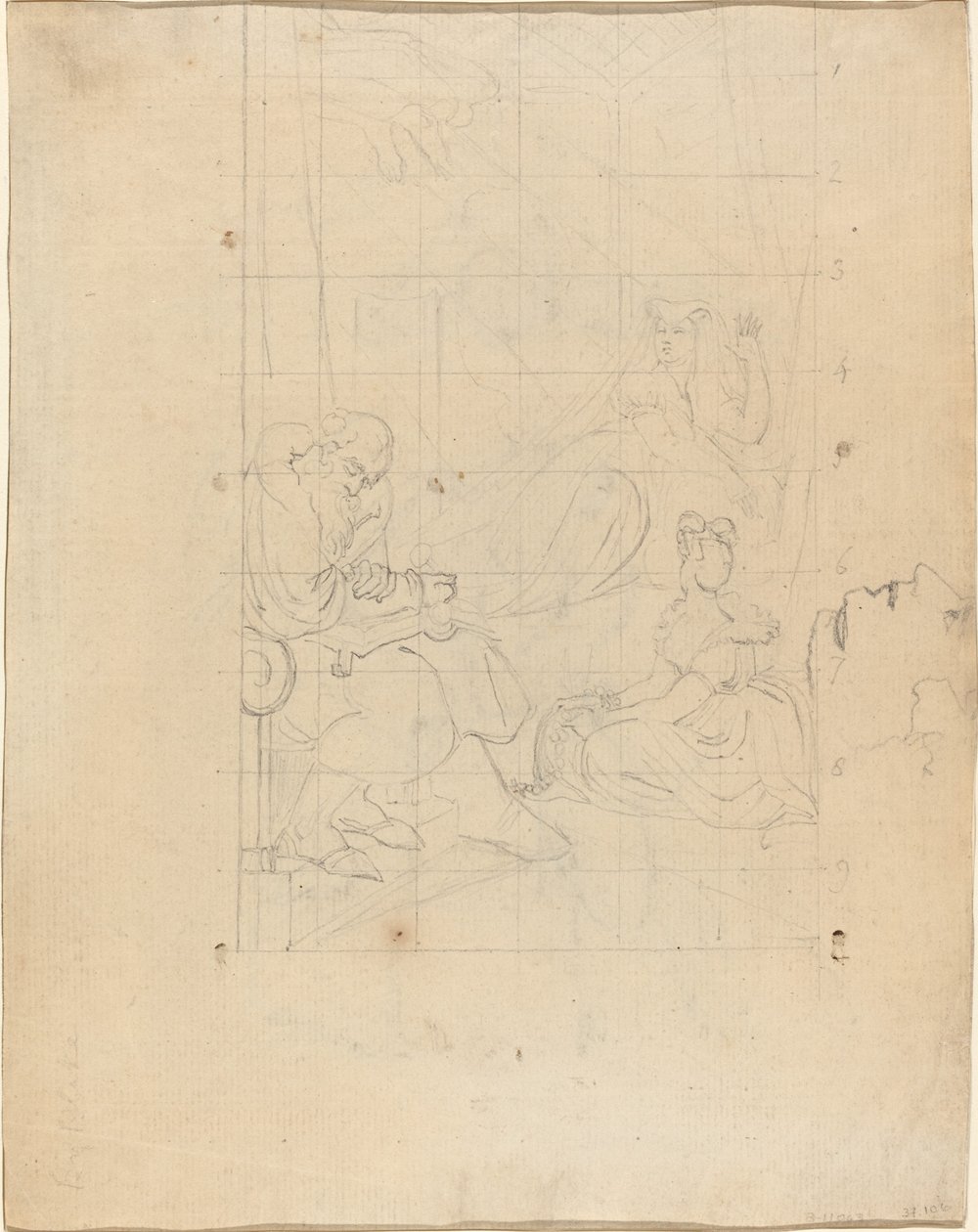 Drottning Katherines dröm [recto] av William Blake after Henry Fuseli
