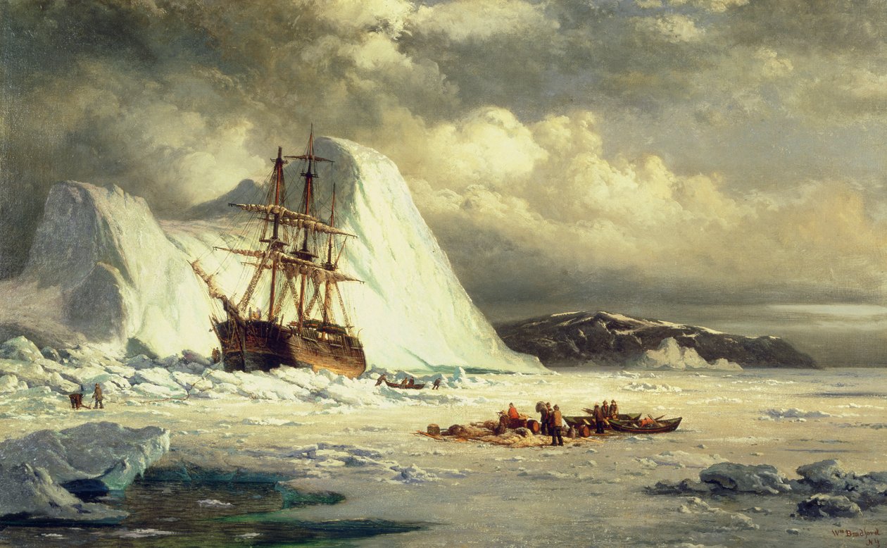 Isbundet fartyg, ca 1880 (olja på duk) av William Bradford