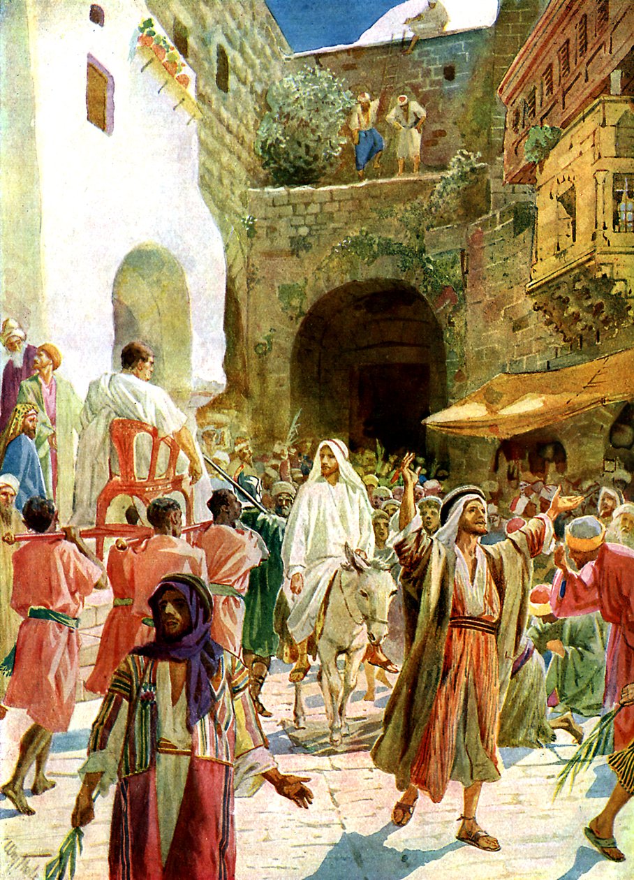 Jesus går in i Jerusalem - Bibeln av William Brassey Hole
