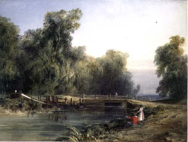 Barn som fiskar av William Callow