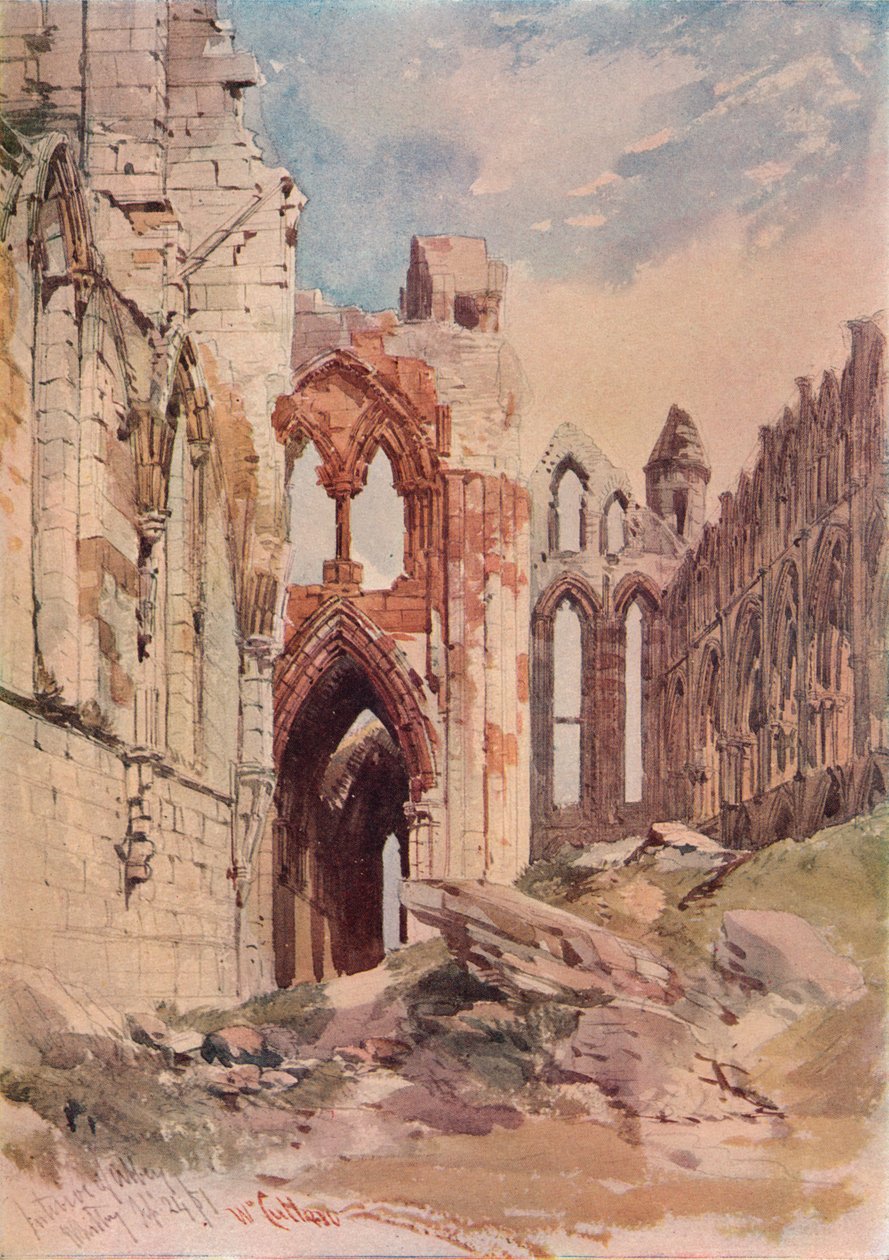 Interiör av Whitby Abbey, c1915 av William Callow