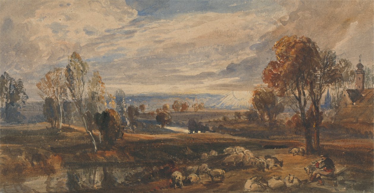 Landskap med får av William Callow