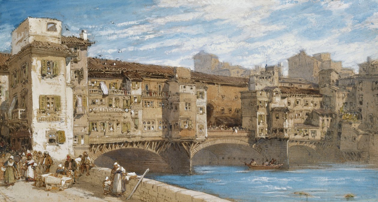 Ponte Vecchio, Florens, 1877 av William Callow