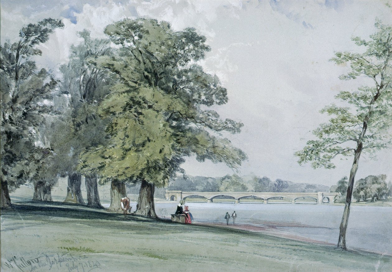 Utsikt över Serpentine, Hyde Park av William Callow