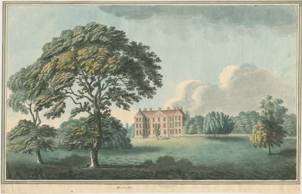 Wrottesley Hall: målning, nd [1796-1839] av William Carter