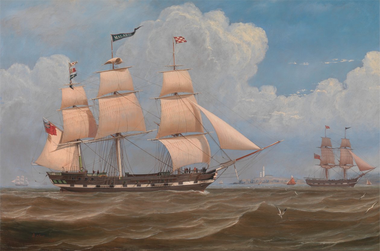 Det engelska handelsfartyget "Malabar" av William Clark