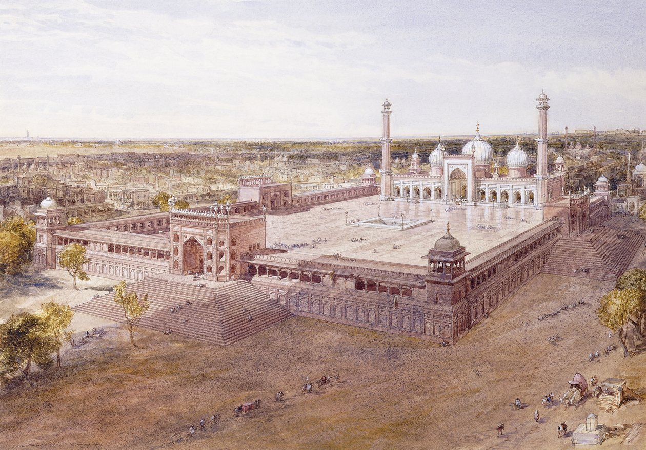 Th Jami Mosque, Delhi, 1864 av William Crimea Simpson