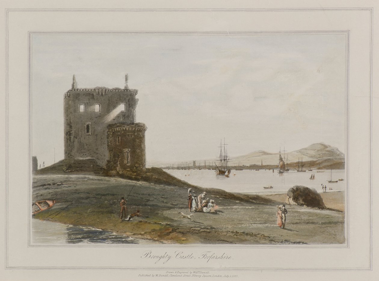 Broughty Castle, Forfarshire av William Daniell