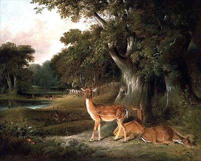 Rådjur i ett skogslandskap av William Daniell