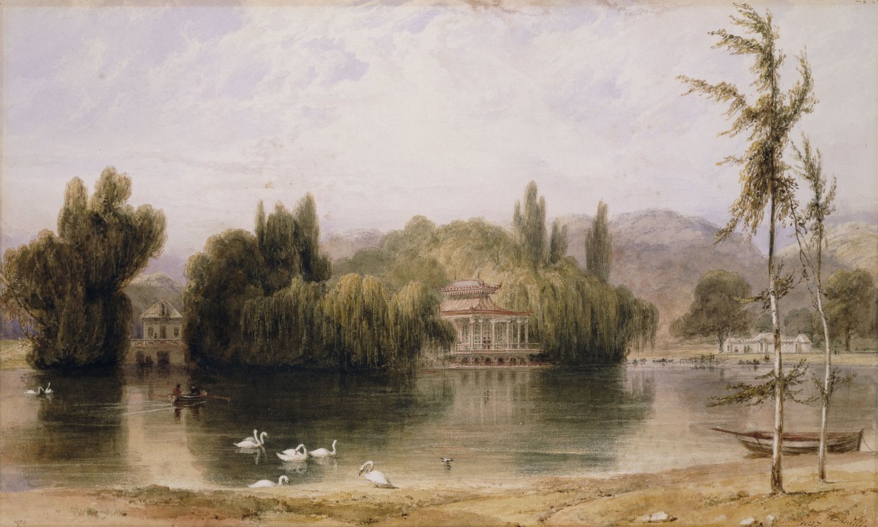 Scen på Virginia Water, 1827 av William Daniell