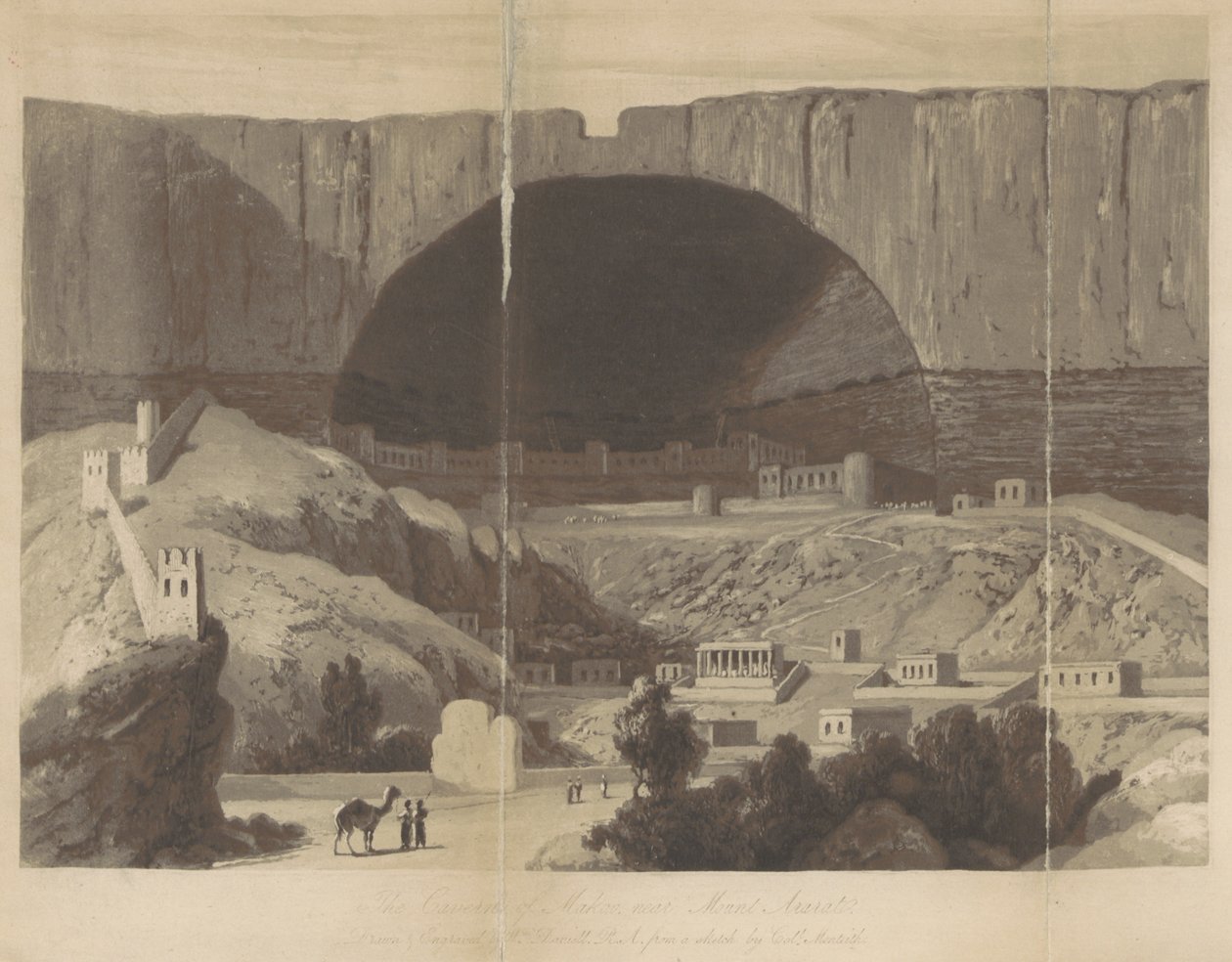 Caverne of Makoo nära berget Ararat av William Daniell