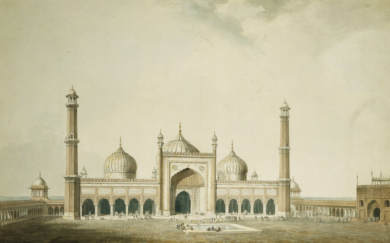 Jama Masjid, Delhi, av William Daniell