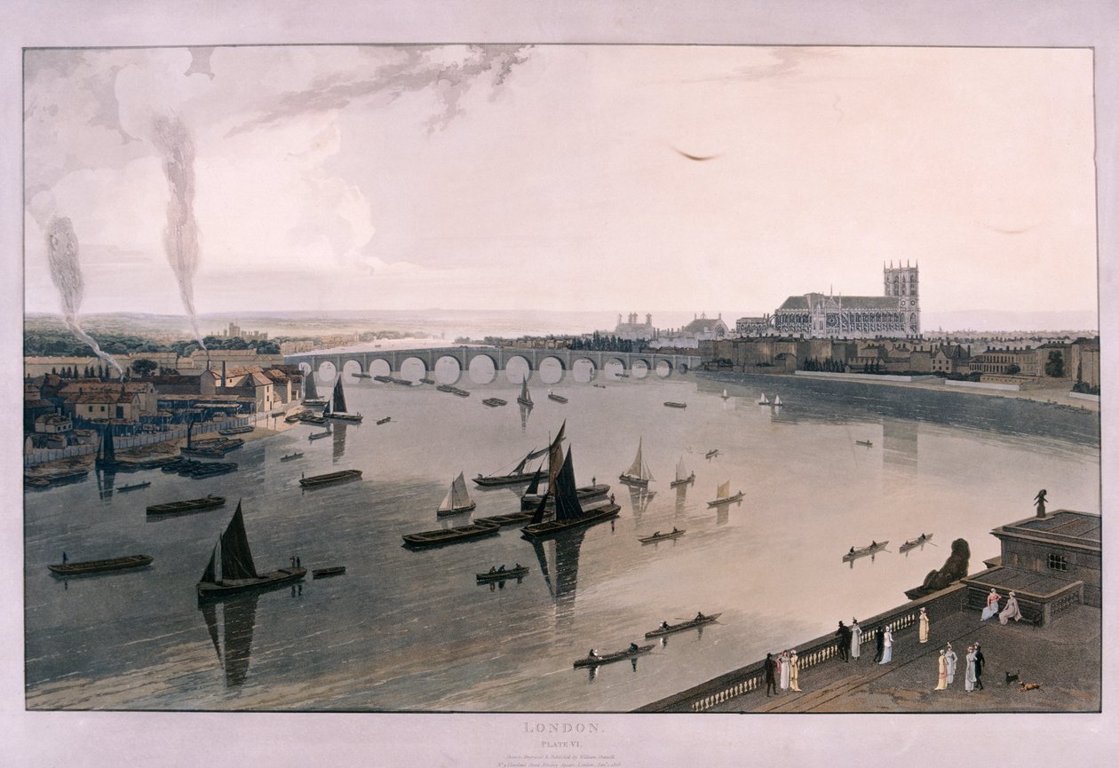 Utsikt över London från Somerset House, 1805 av William Daniell